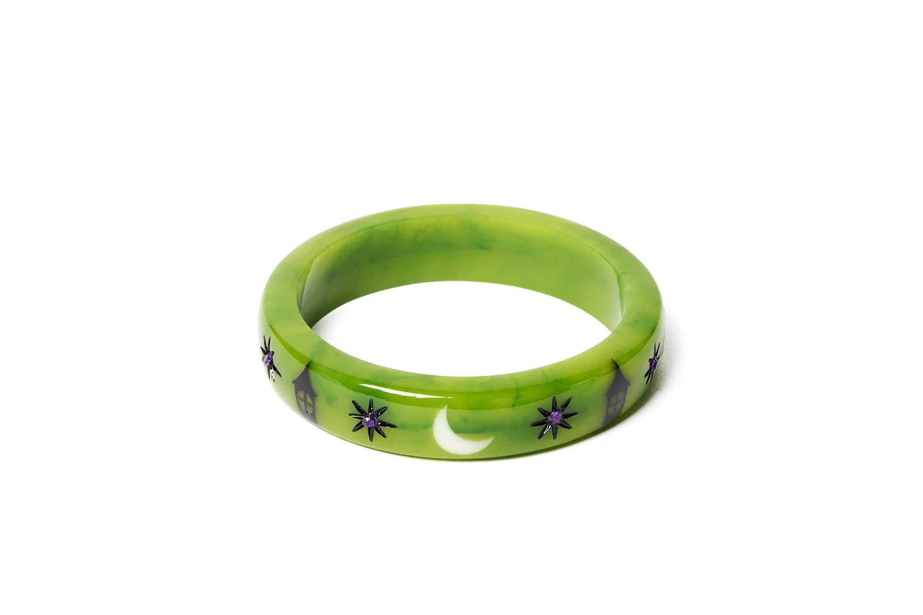 Splendette Halloween Green Haunted House Bangle Midi - Medium