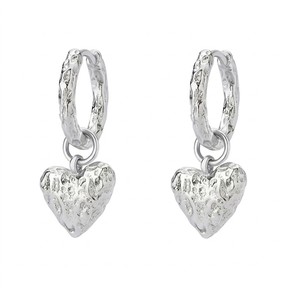 Textured heart huggies