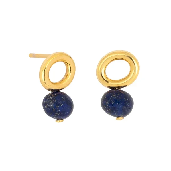 Vurchoo Lapis Gold Halo Earring