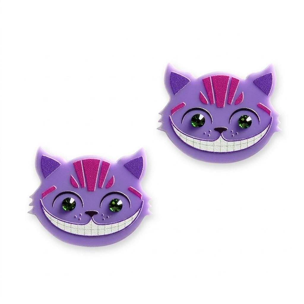 Little Moose Alice in Wonderland Cheshire Cat Stud Earrings