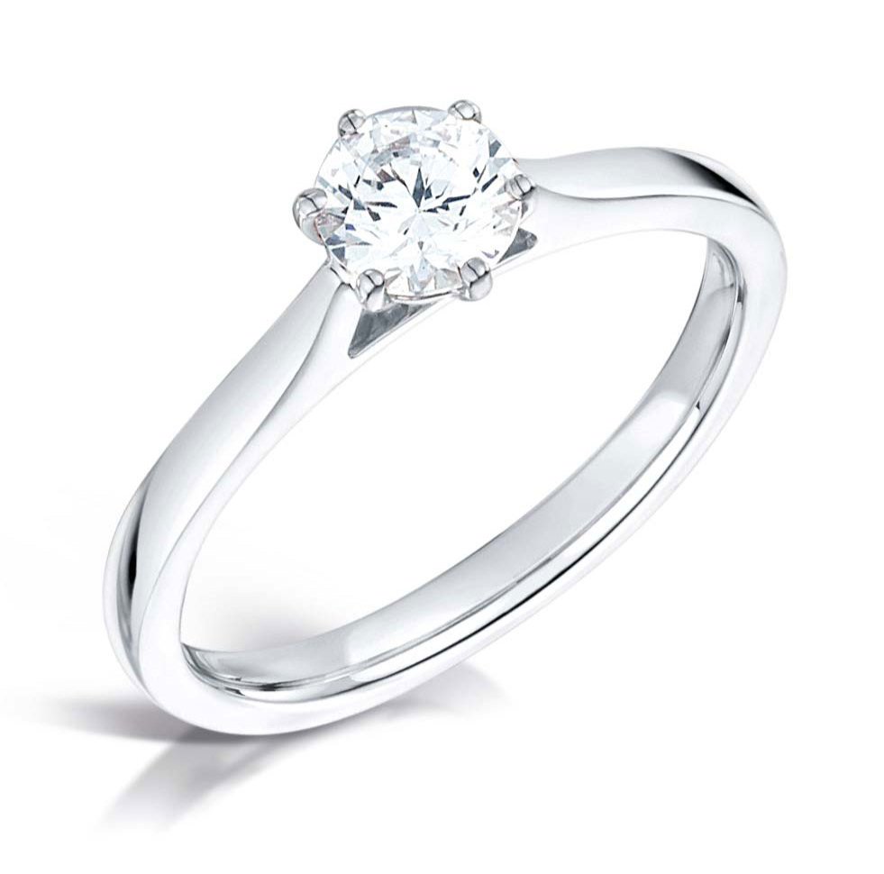 Diamond Engagement Ring 9ct White Gold 0.70ct