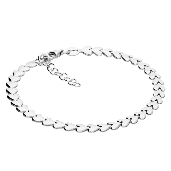 Linked Hearts Bracelet Silver