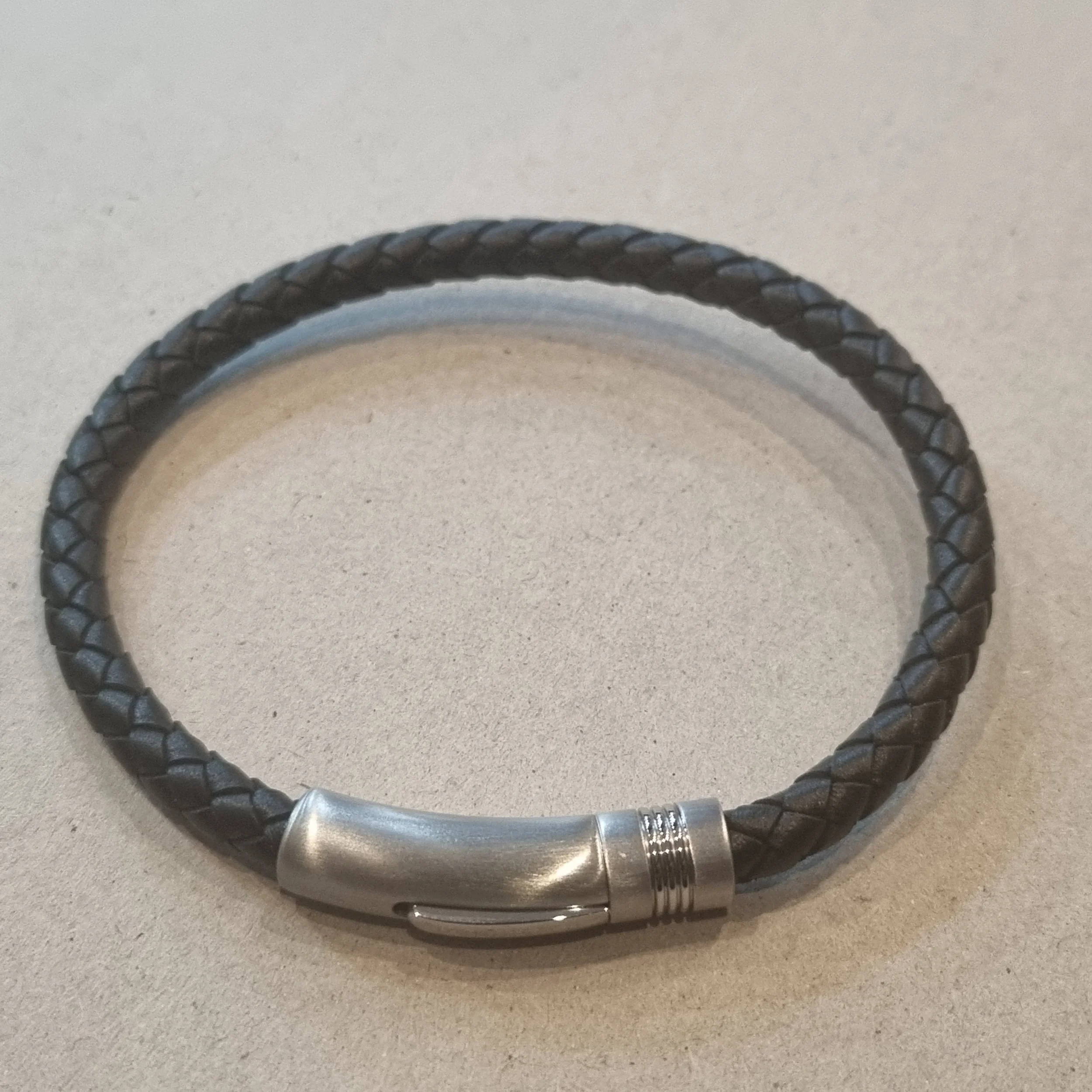 Unique Black Men's Leather Bracelet