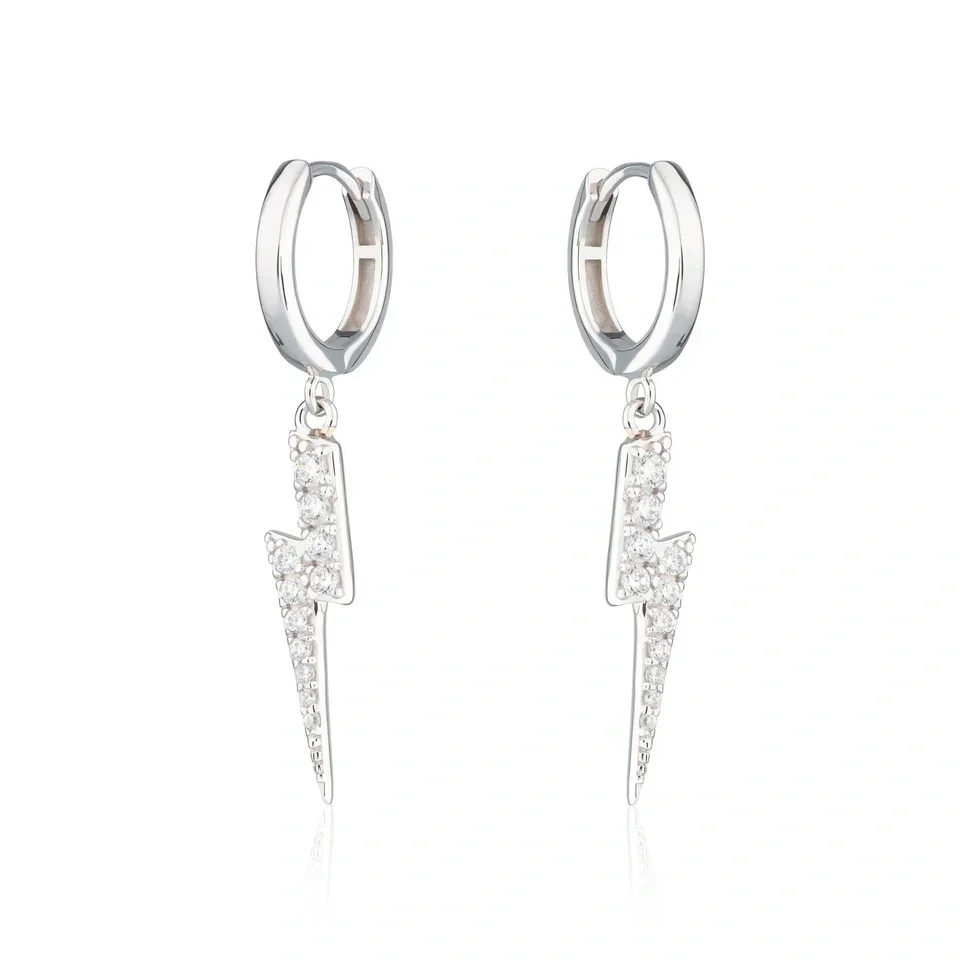 Scream Pretty Lightning Hoop Earrings Gold