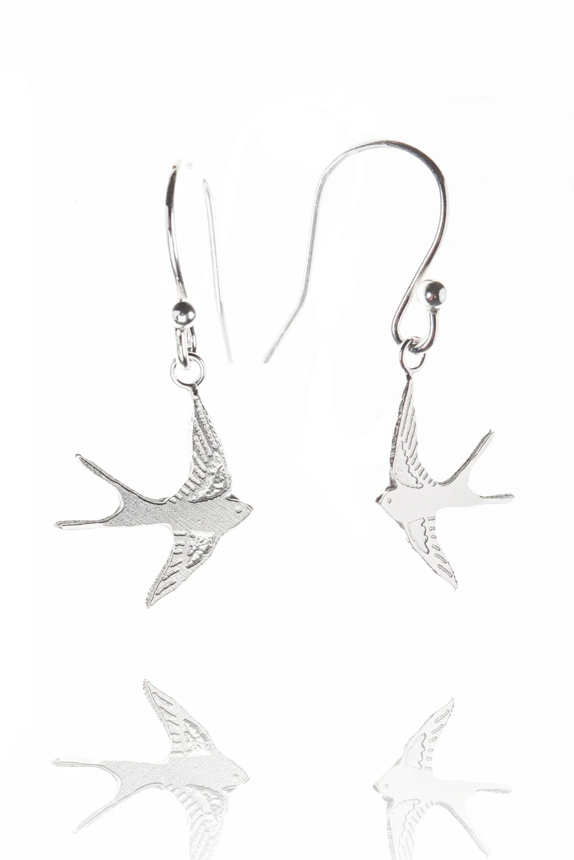 Amanda Coleman Swallow Drop Earrings Silver
