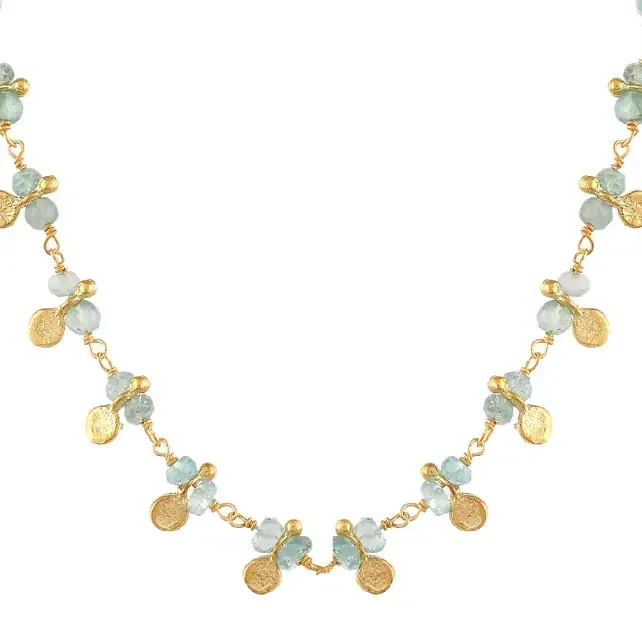 Pomegranate Apatite & Mini Disc Necklace
