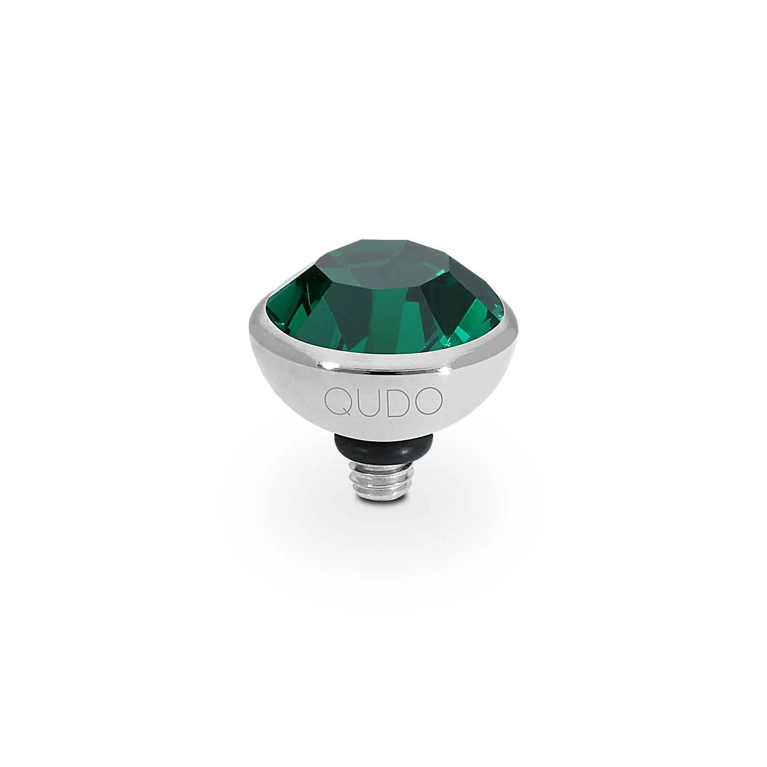Qudo Ring Top Bottone Emerald 10mm