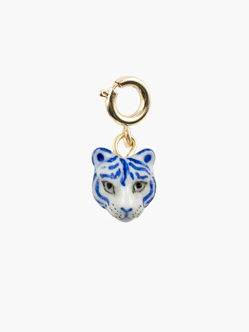 Blue And White Tiger Charm