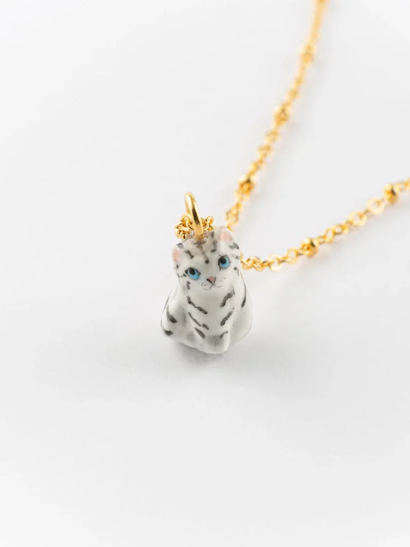 Nach Tabby Cat Kitten Necklace