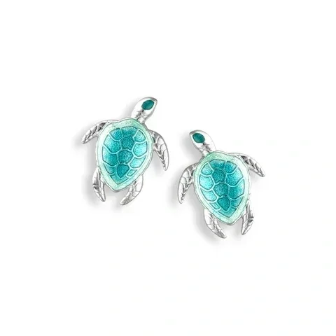 Nicole Barr Green Turtle Stud Earrings