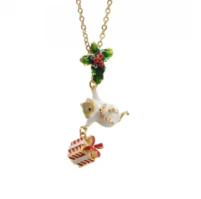 Bill Skinner Mouse & Christmas Present Drop Pendant