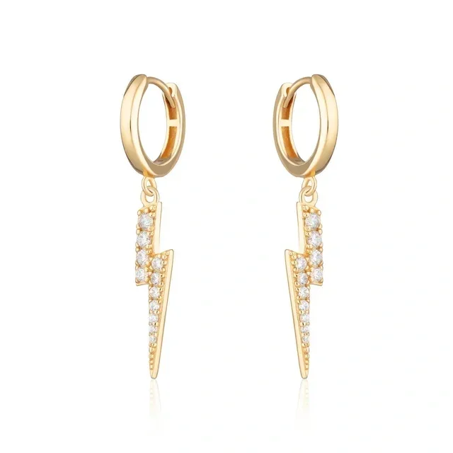 Scream Pretty Lightning Hoop Earrings Gold