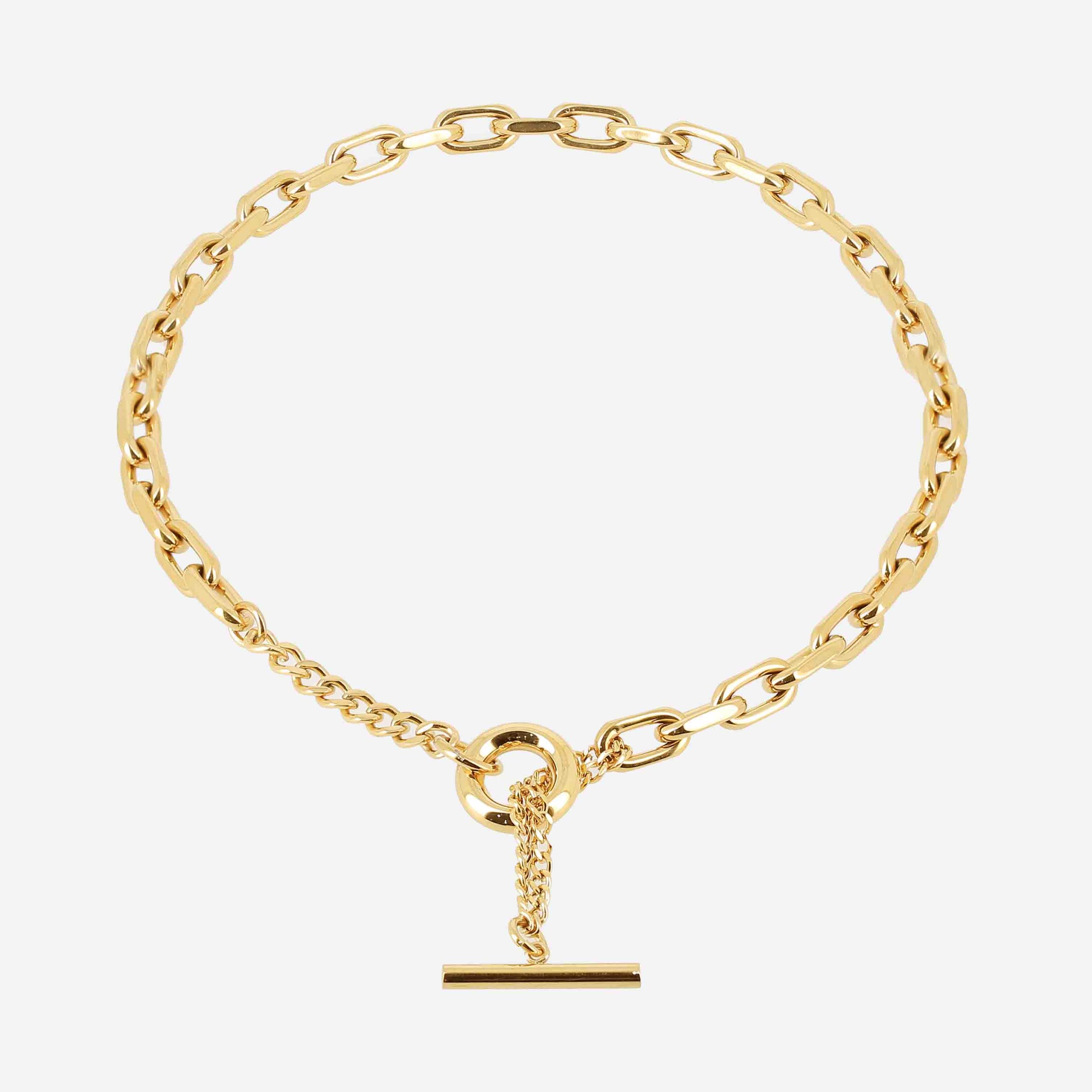 Zag Bijoux Izar T-Bar Necklace Gold
