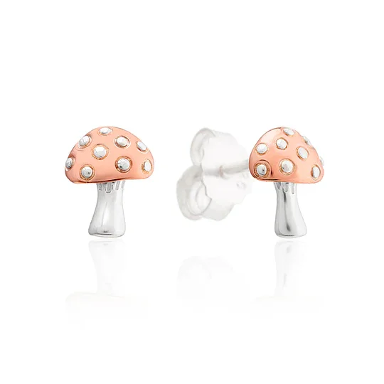 Mushroom Earrings Silver