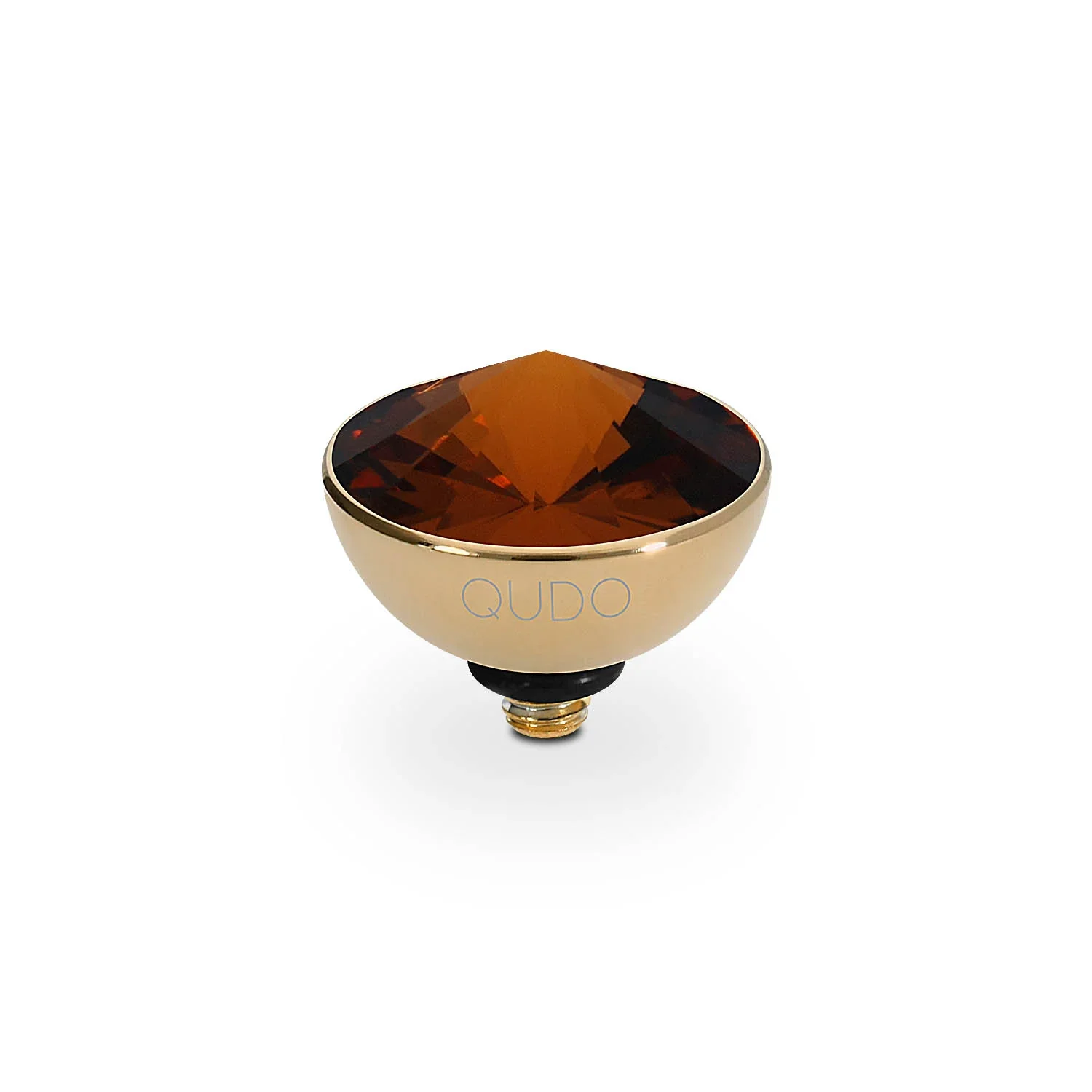 Qudo Ring Top Bottone Smoked Topaz 11.5mm Gold