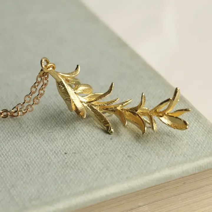 Rosemary Botanical Leaf Necklace