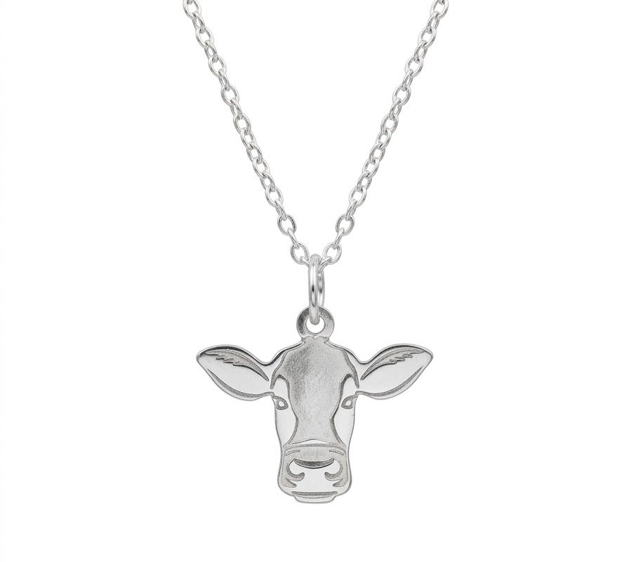 Dairy Cow Pendant Silver
