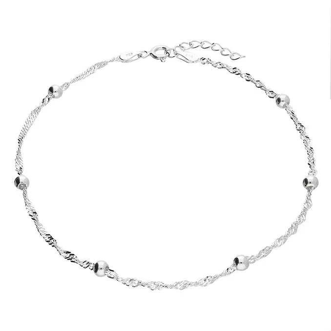 Twisted Chain Beaded Chain Anklet