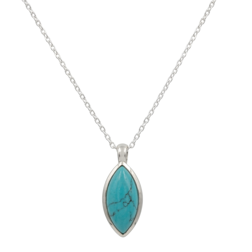 Marquise Turquoise Pendant Silver