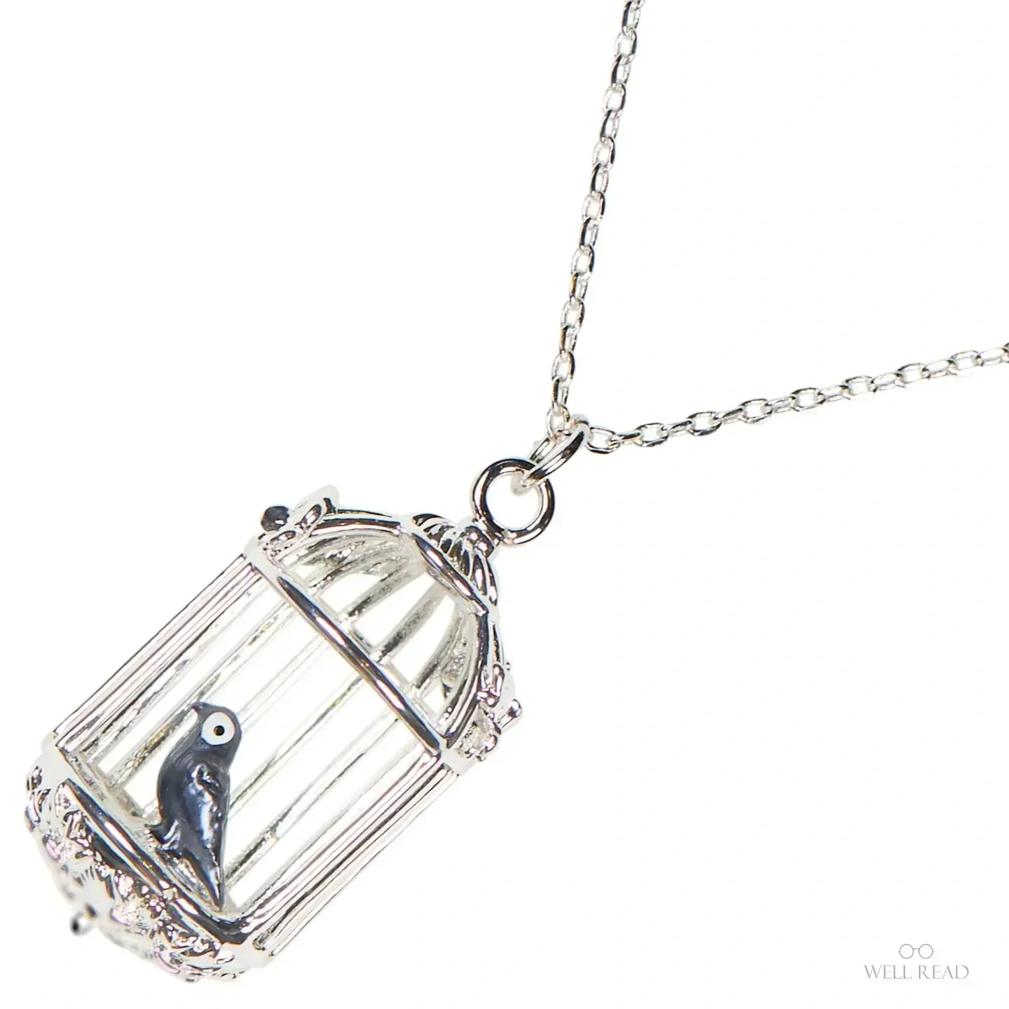 Well Read Company Jane Eyre Silver Bookish Birdcage Necklace