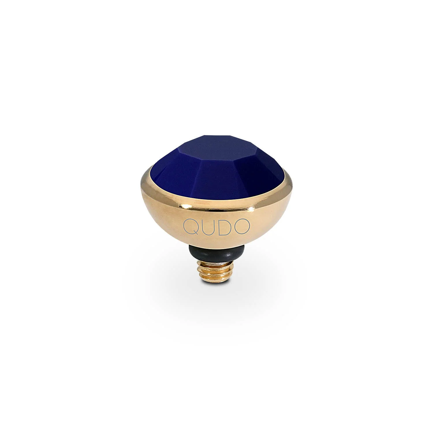 Qudo Ring Top Bottone Deep Sea 10mm Gold