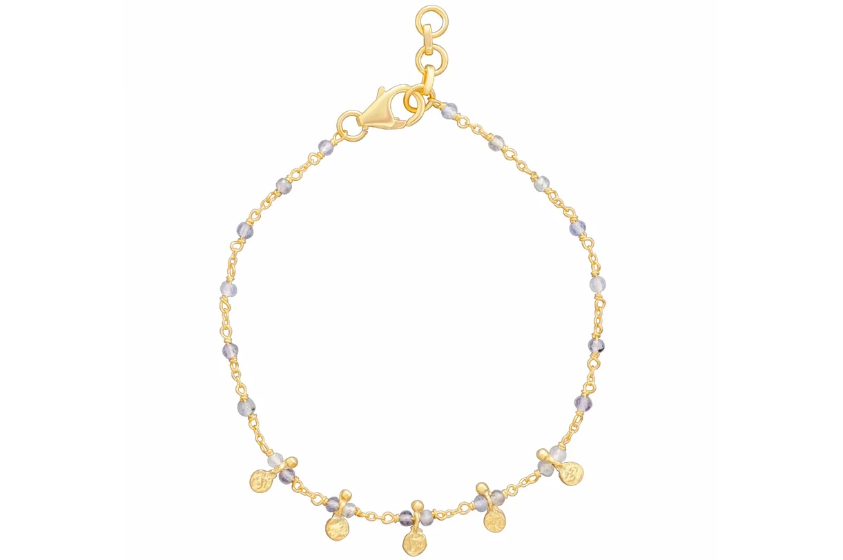 Pomegranate Santa Fe Iolite Disc Bracelet