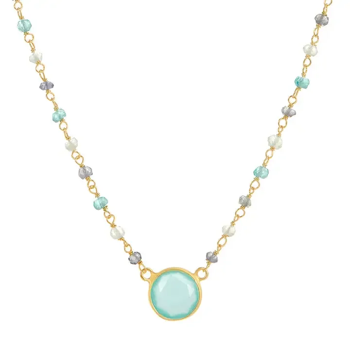Pomegranate Sara Chalcedony Pendant Necklace