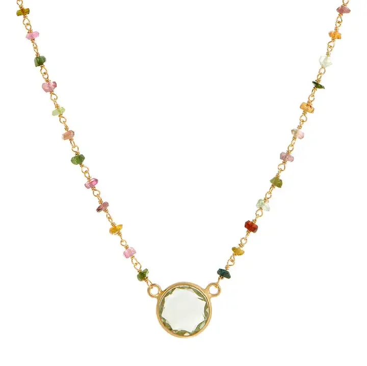 Pomegranate Sara Green Amethyst Pendant Necklace