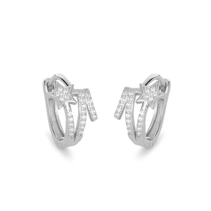 Shooting Star Hoops Silver