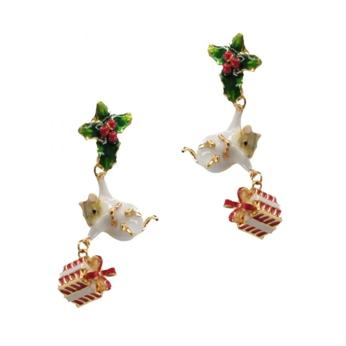 Bill Skinner Christmas Mouse Earrings
