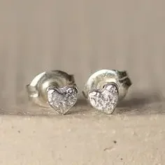 Lucy Kemp Sterling Silver Mini Studs Heart