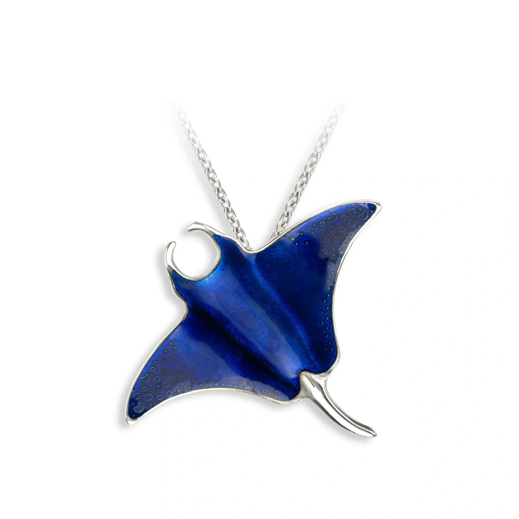 Nicole Barr Navy Blue Manta Ray Necklace