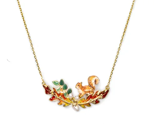 Bill Skinner Squirrel & Acorn Necklace