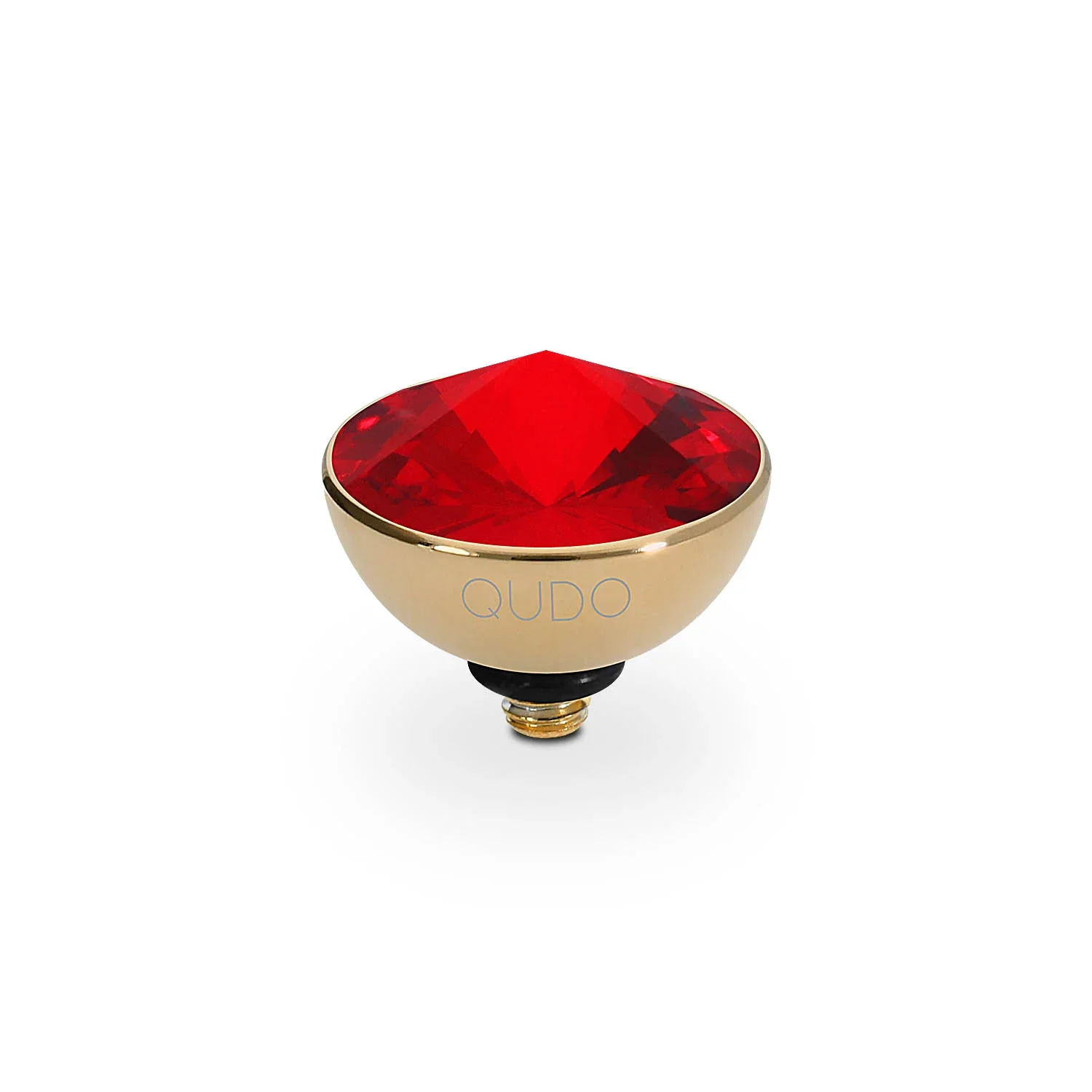 Qudo Ring Top Bottone Light Siam Red 11.5mm Gold