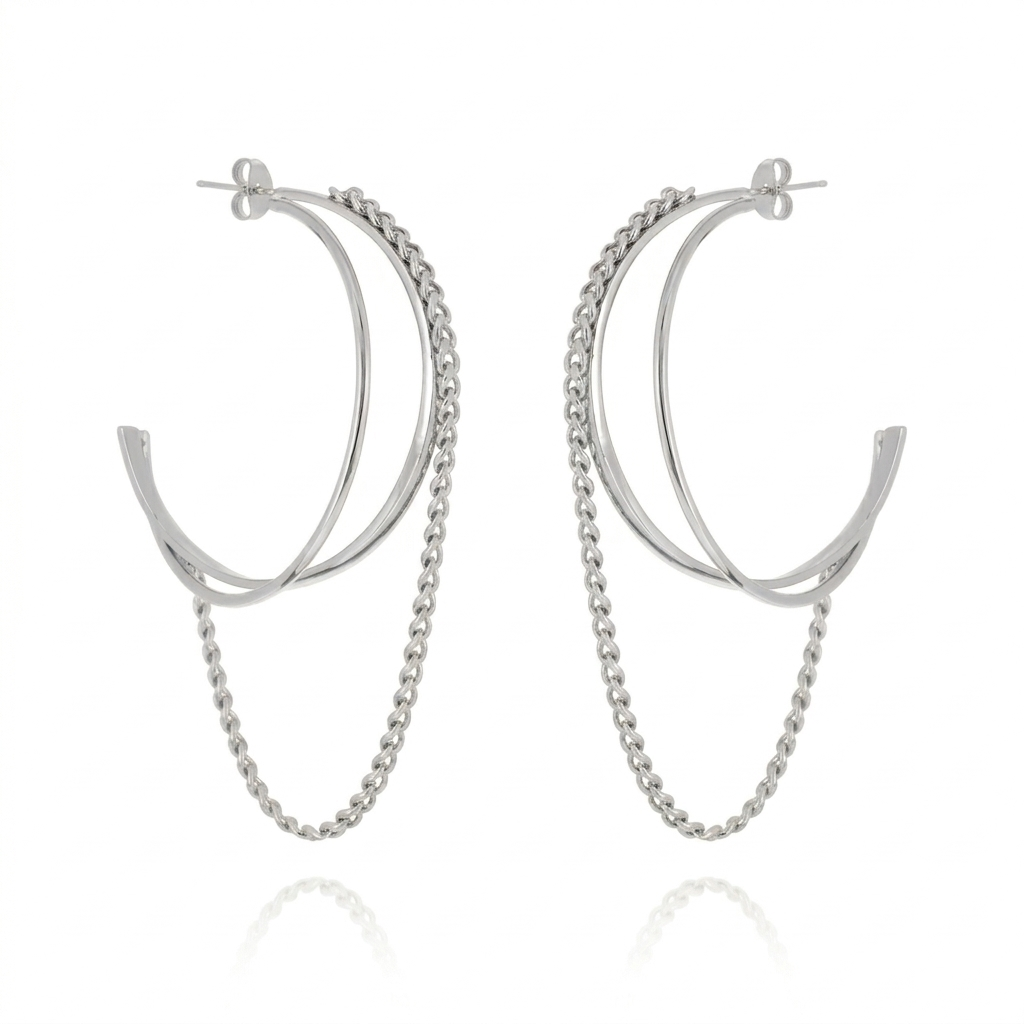 Zag Bijoux Large Chain Drop Hoops