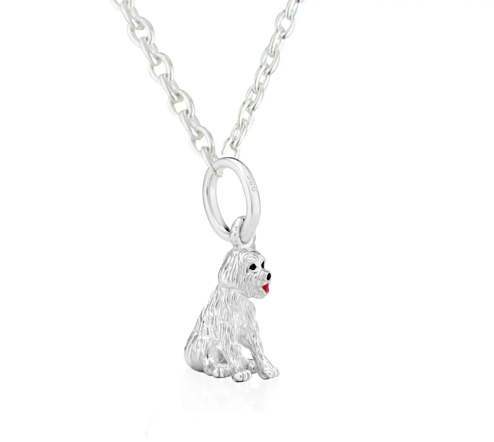 Silver Doodle Dog Pendant