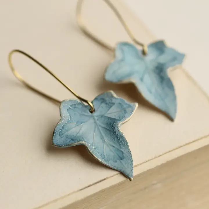Blue Ivy Leaf Earrings