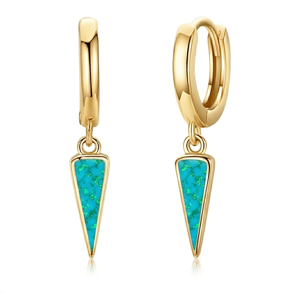 turquoise opal earrings gold