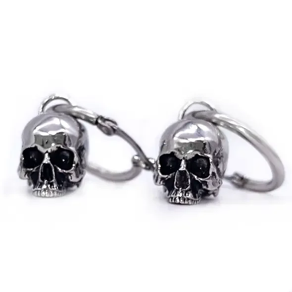 Mysticum Luna Hell Skull Hoop Earrings