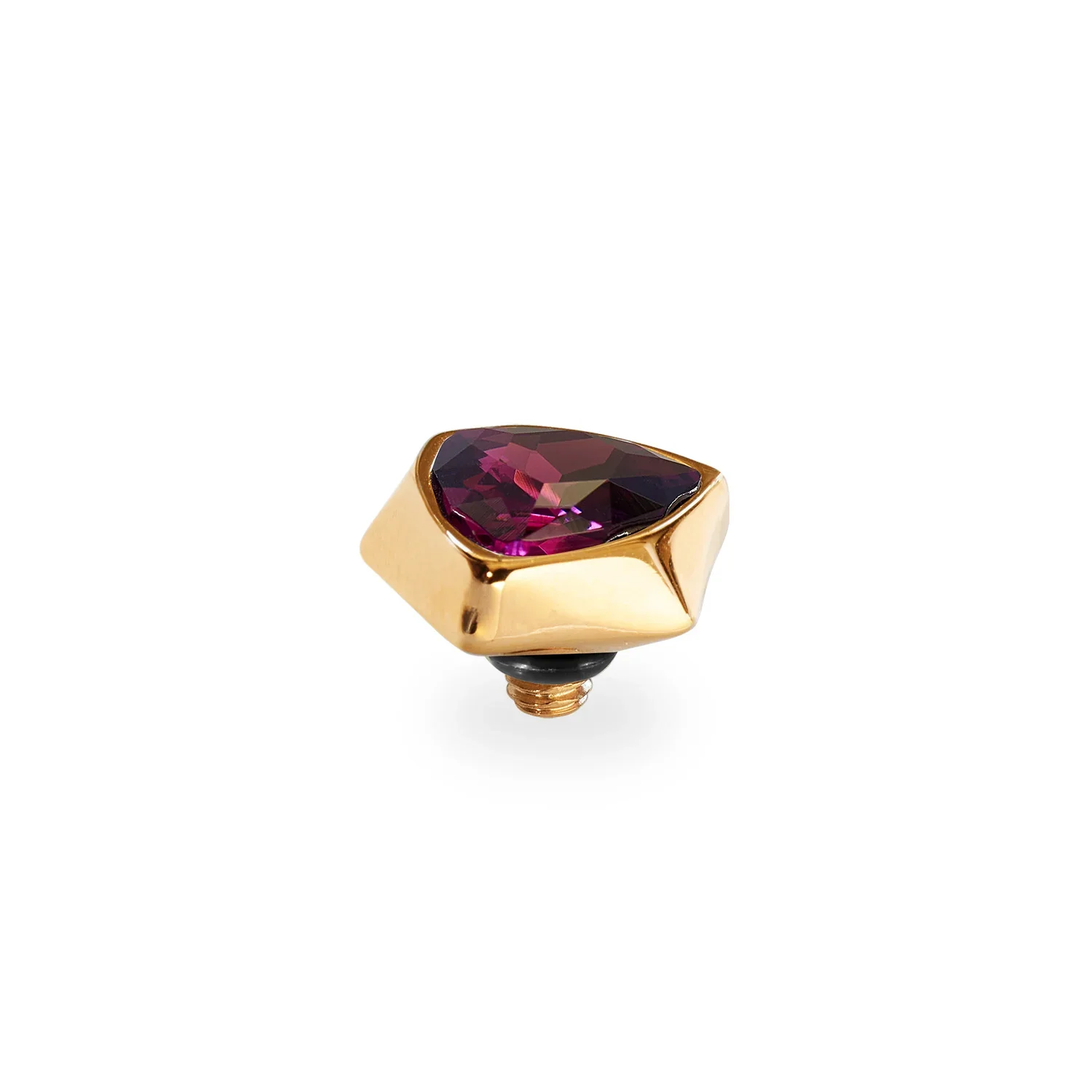 Qudo Ring Top Triangolo Amethyst 10mm Gold