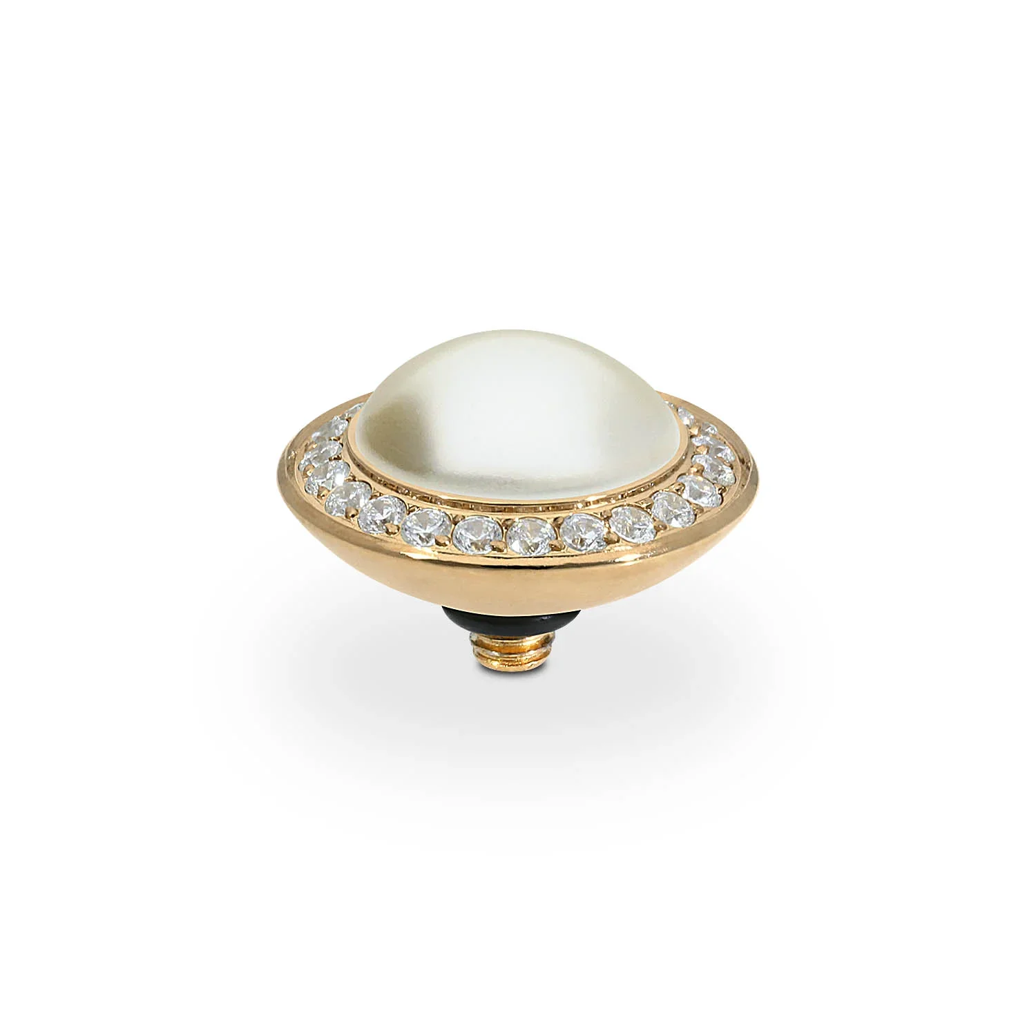 Qudo Ring Top Tondo Deluxe Cream Pearl 13mm Gold