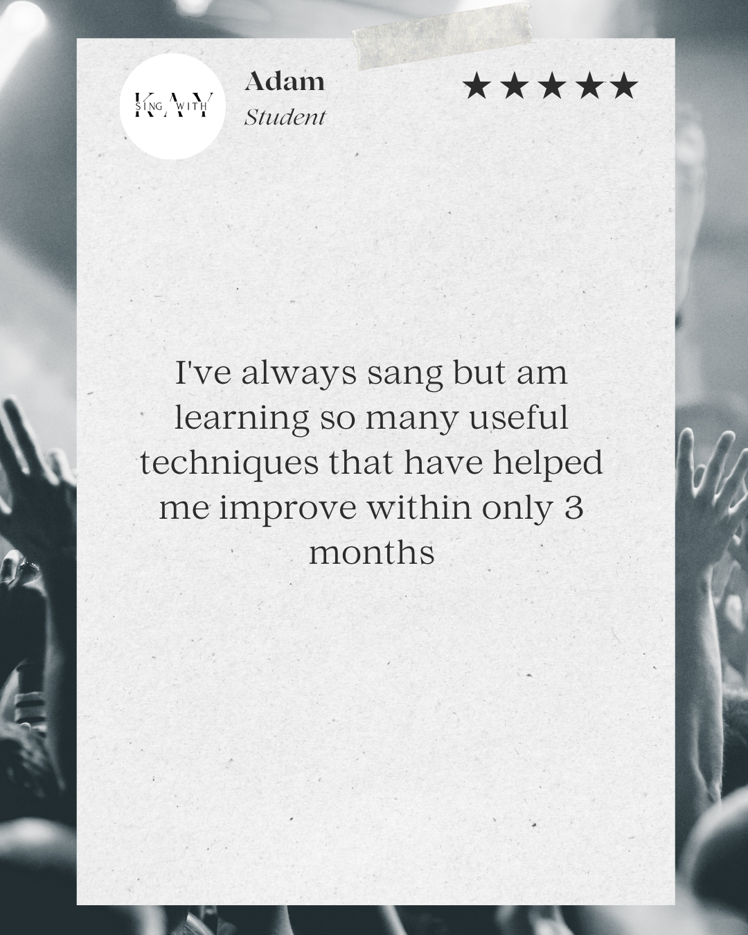 5 star review singing lesson leicester