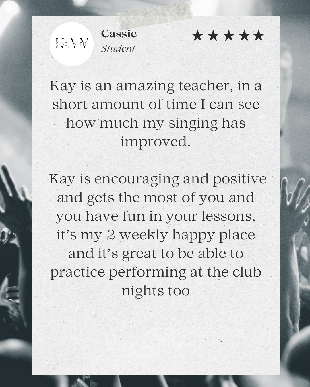 5 star review singing lessons leicester