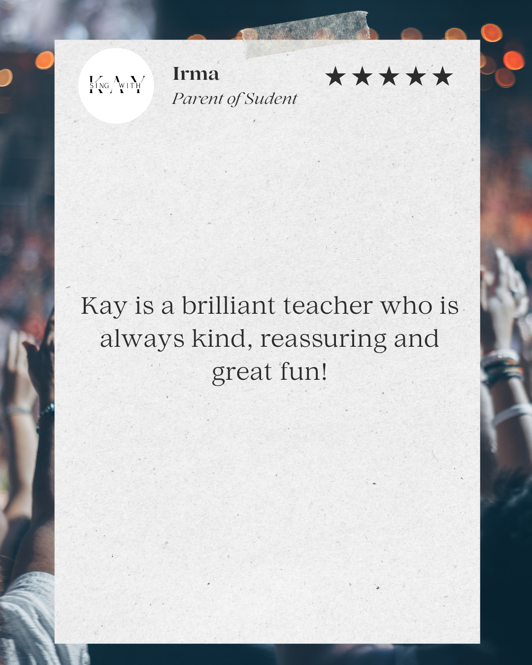 5 Star Review singing lessons leicester