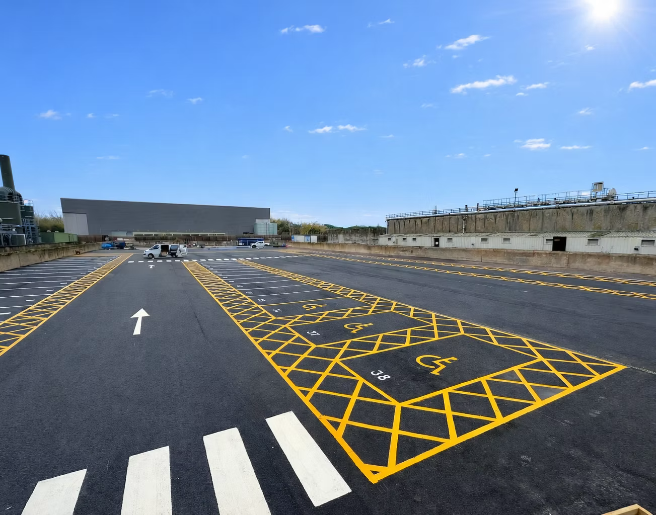 TKP Surfacing Ltd resurfaced car park blue sky