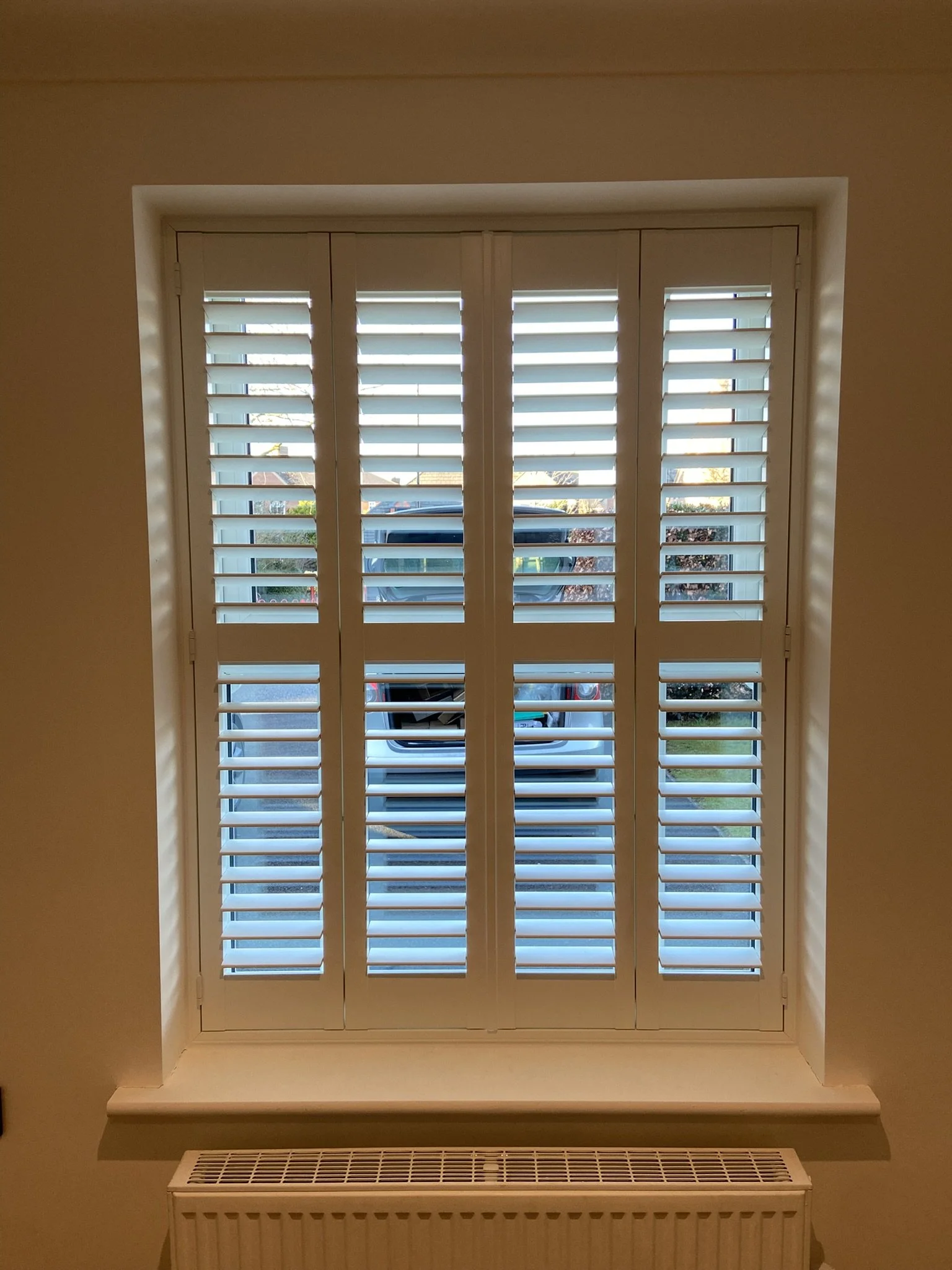 UK-made PVC shutters fitted to a home in Lowton