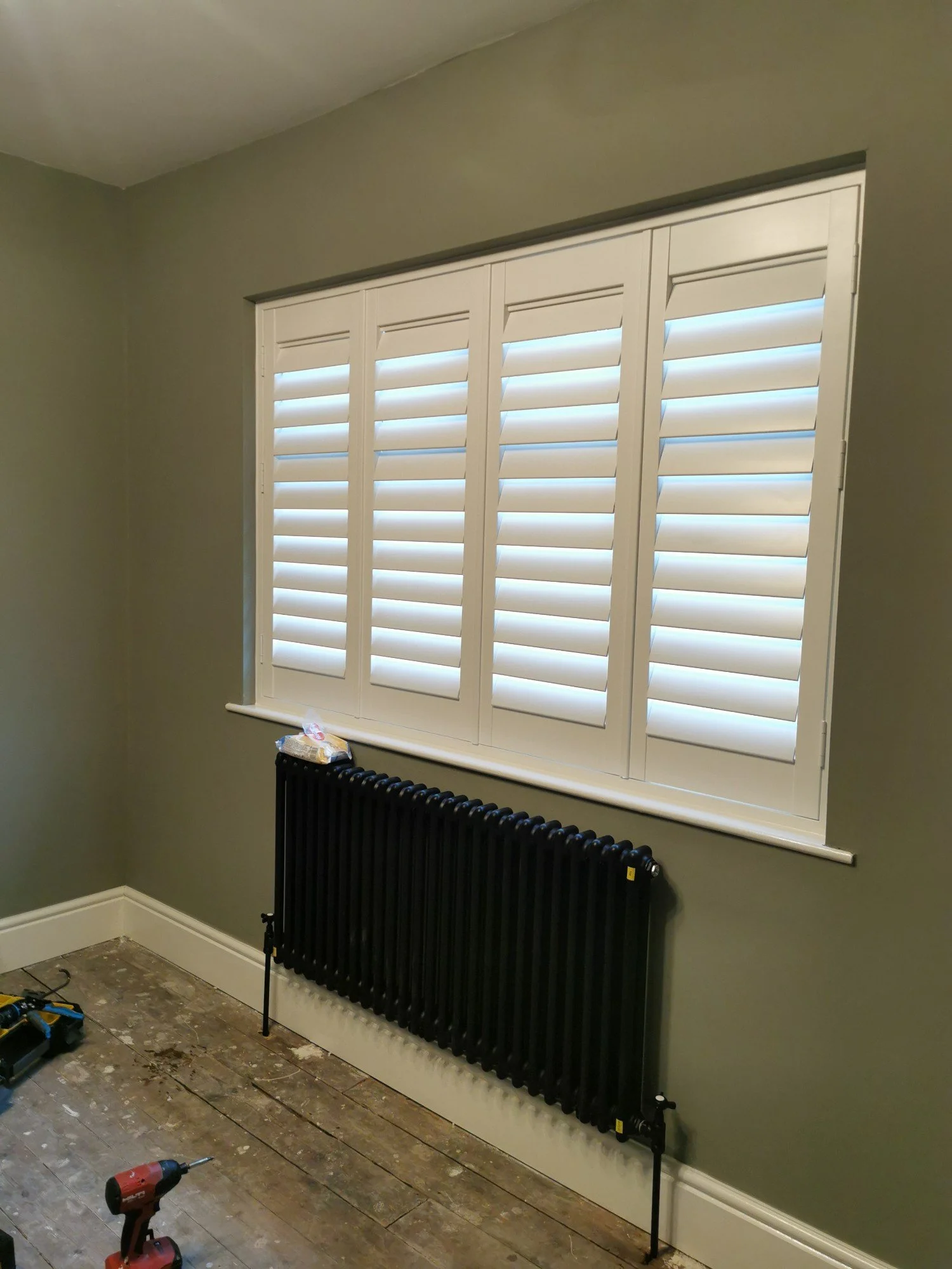 PVC Shutters fitted in Living room in Astley
