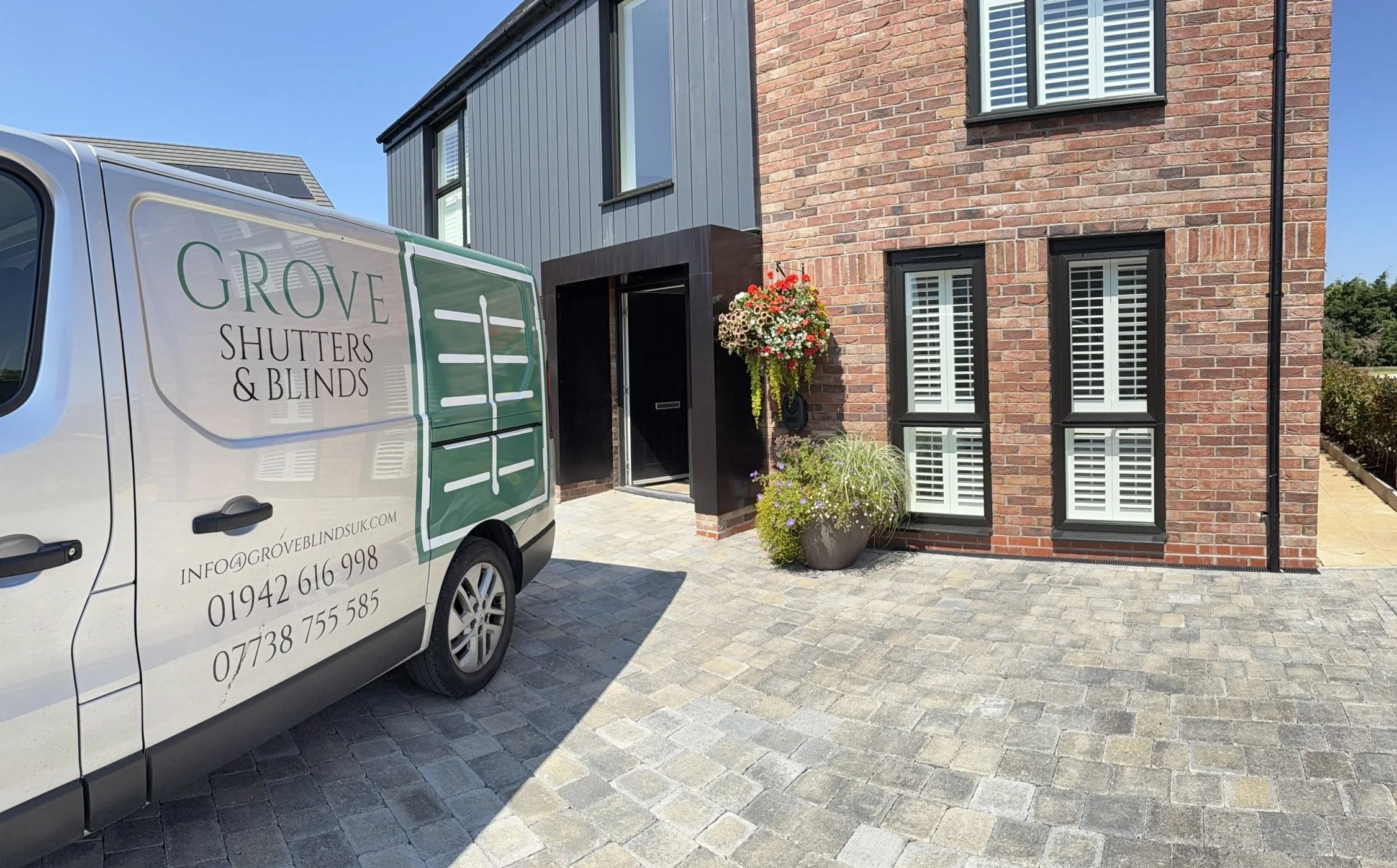 Tier-on-Tier Shutters fitted to a new home in Glazebrook