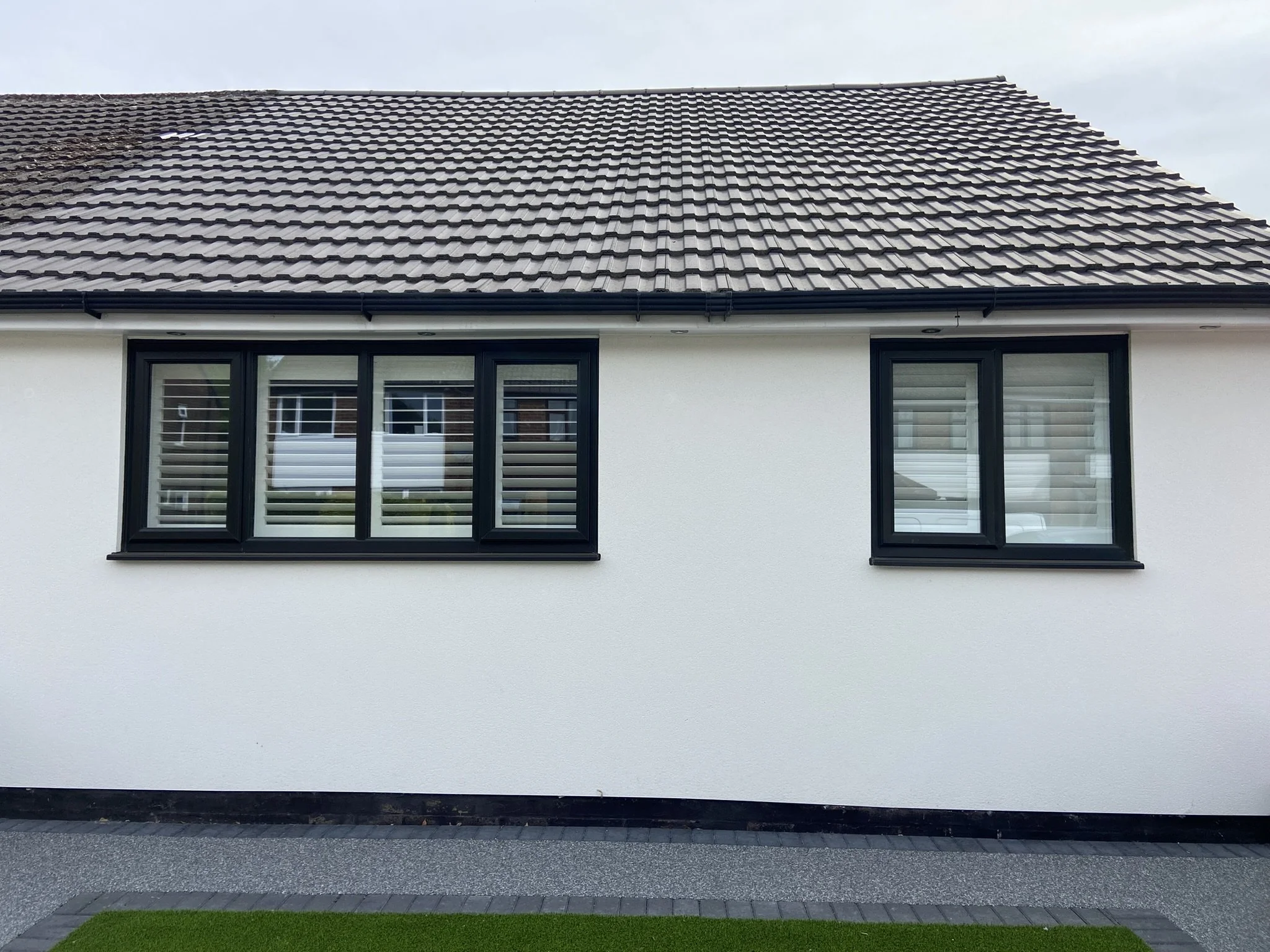 PVC Shutters fitted to a house in Atherleigh