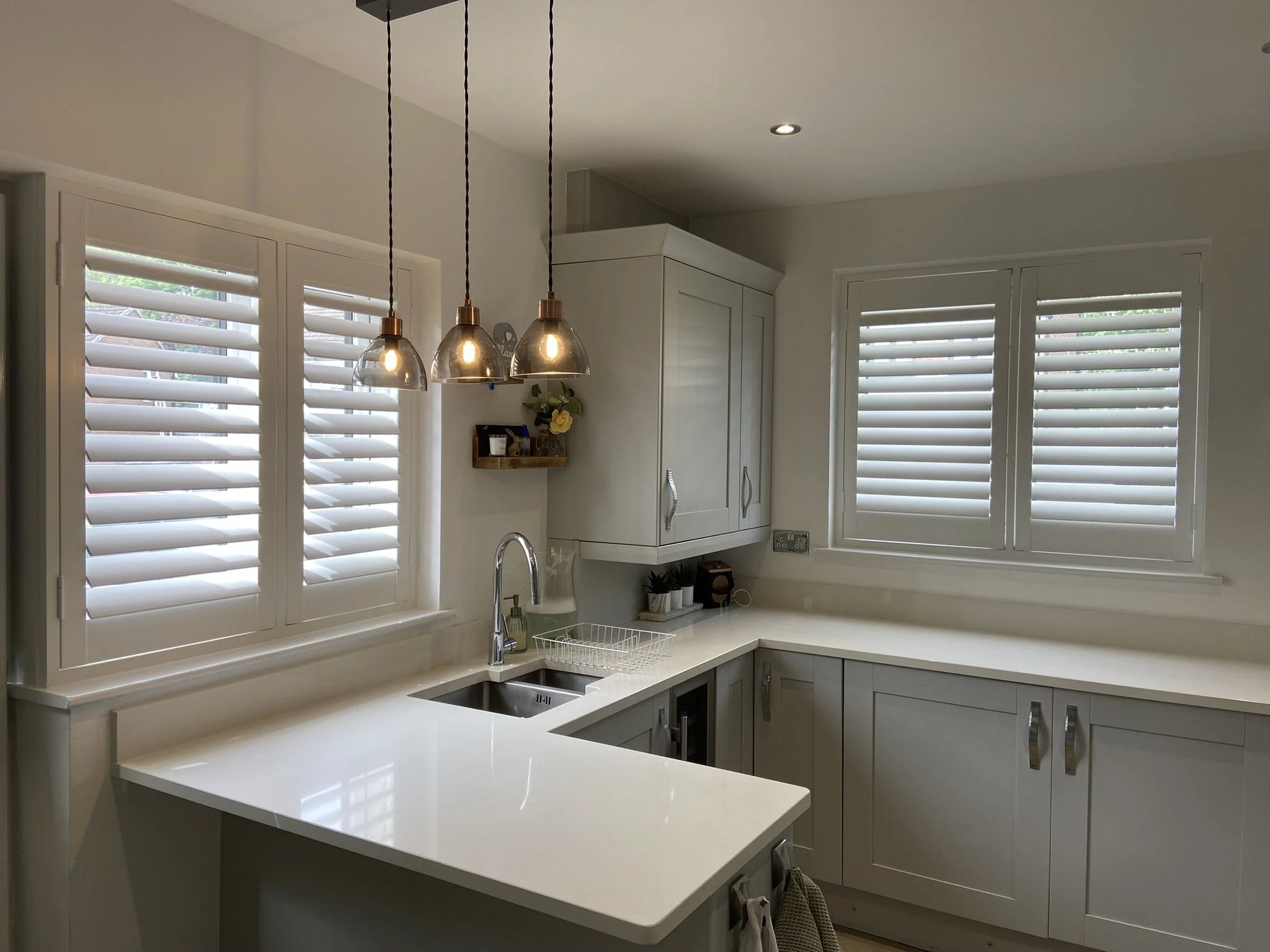 Plantation Shutters fitted in a Kitchen in Atherleigh